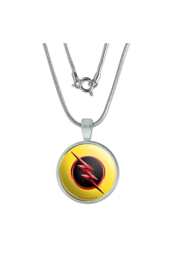 The Flash TV Series Reverse Flash Logo 0.75" Pendant with Sterling Silver Plated Chain