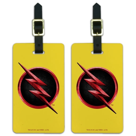 The Flash TV Series Reverse Flash Logo Luggage ID Tags Suitcase Carry-On Cards - Set of 2