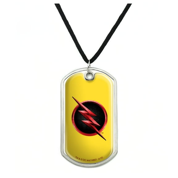 The Flash TV Series Reverse Flash Logo Military Dog Tag Pendant Necklace with Cord