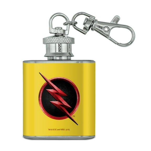 The Flash TV Series Reverse Flash Logo Stainless Steel 1oz Mini Flask Key Chain