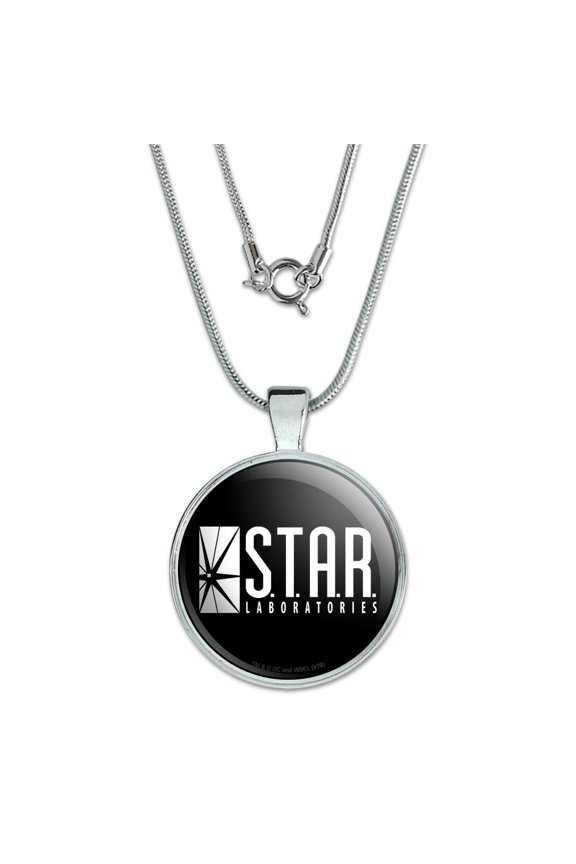 The Flash TV Series STAR Labs Logo 1" Pendant with Sterling Silver Plated Chain