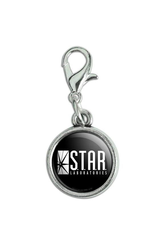 The Flash TV Series STAR Labs Logo Antiqued Bracelet Pendant Zipper Pull Charm with Lobster Clasp