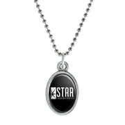 The Flash TV Series STAR Labs Logo Antiqued Oval Charm Pendant with Chain