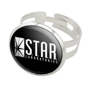 The Flash TV Series STAR Labs Logo Silver Plated Adjustable Novelty Ring