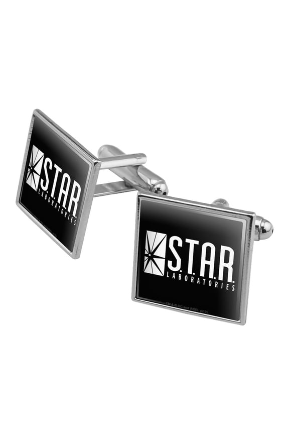 The Flash TV Series STAR Labs Logo Square Cufflink Set - Silver or Gold
