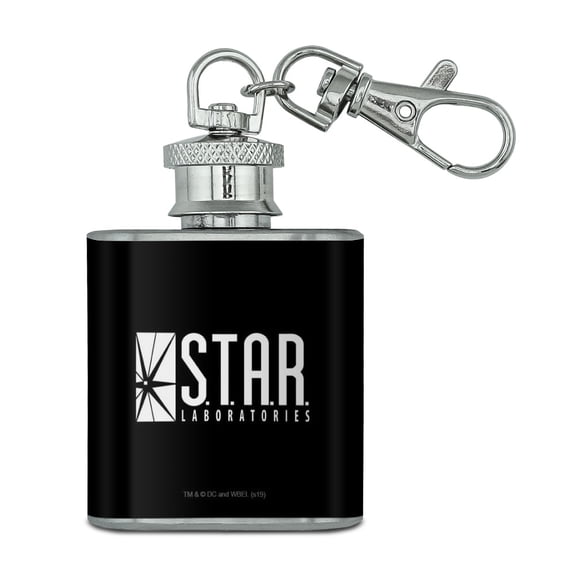 The Flash TV Series STAR Labs Logo Stainless Steel 1oz Mini Flask Key Chain