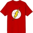 thumbnail image 1 of The Flash Thunderbolt Logo Men's Red Crew Neck Short Sleeve Tee-XXL, 1 of 6