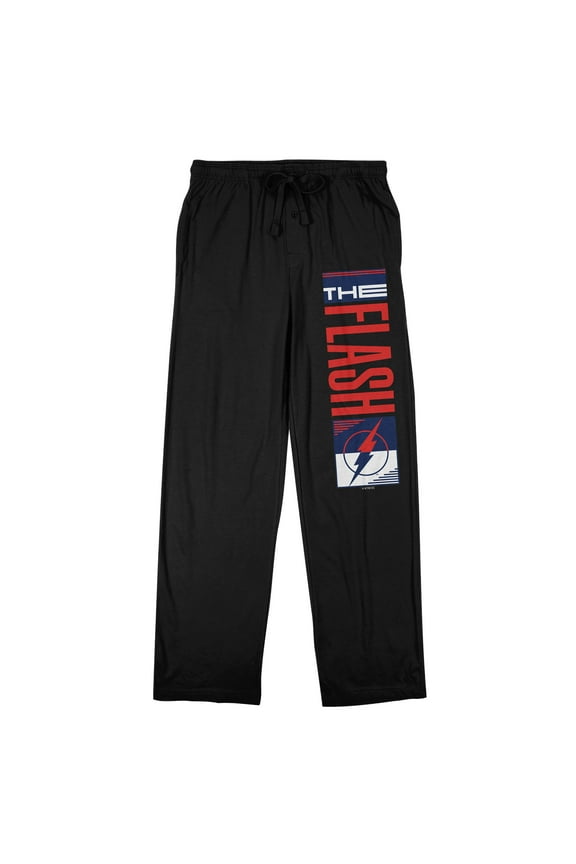 The Flash Title and Lightning Bolt Men's Black Sleep Pants-XL
