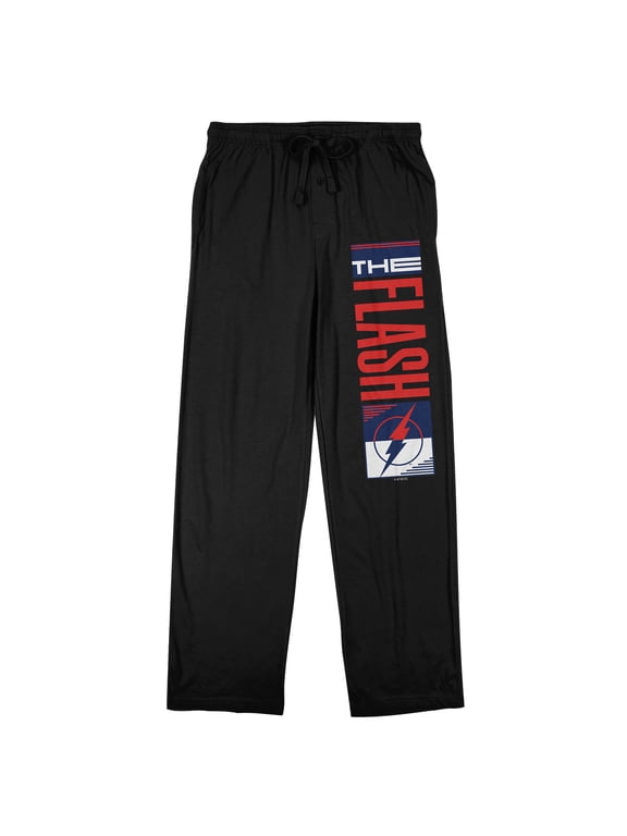 The Flash Title and Lightning Bolt Men's Black Sleep Pants-XXL