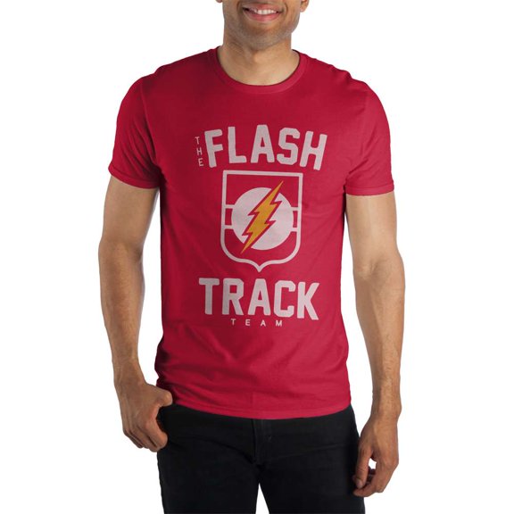 The Flash Track Team Logo Men's Red T-Shirt Tee Shirt-X-Large