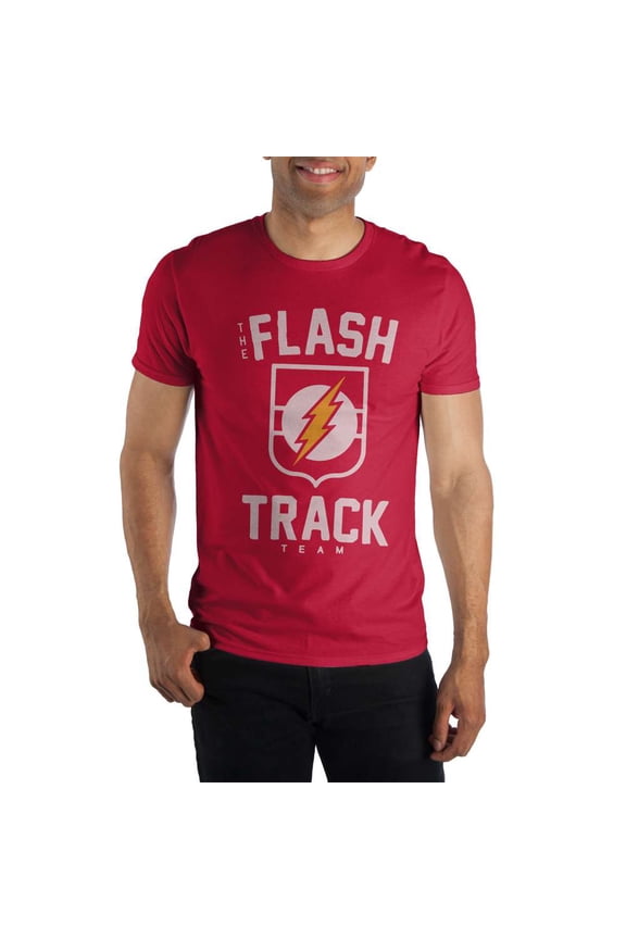 The Flash Track Team Logo Men's Red T-Shirt Tee Shirt-XX-Large