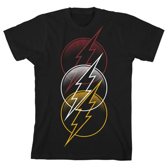 The Flash Triple Logo Toddler Boy's Black T-shirt-3T