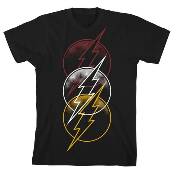 The Flash Triple Logo Toddler Boy's Black T-shirt-4T