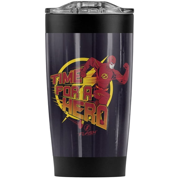 The Flash Tv Series/Time For A Hero Stainless Steel Tumbler 20 oz Coffee Travel Mug/Cup, Vacuum Insulated & Double Wall with Leakproof Sliding Lid | Great for Hot Drinks and Cold Beverages