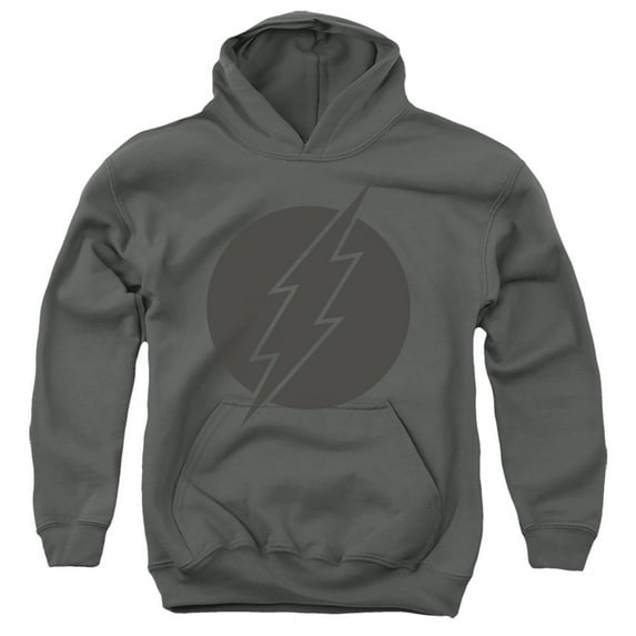 The Flash Vintage Flash Kids Pull-Over Hoodie (Large) for Youth Boys and Girls, Charcoal