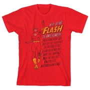 The Flash Why Being Flash is Awesome Youth Red Graphic Tee-XS
