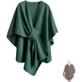 thumbnail image 1 of The Fleece Drape Shawl, Fleece Drape Shawl For Women, Soft Open Front Poncho With Loop Closure For Spring Fall Winter, 1 of 7