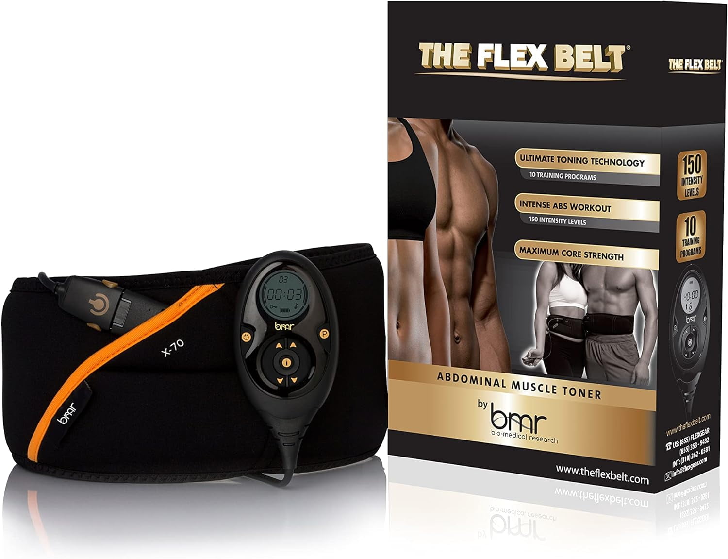 Abdominal Toning Belt アップグレード版 The Flex Belt Abdominal Muscle Toner , Black, 24