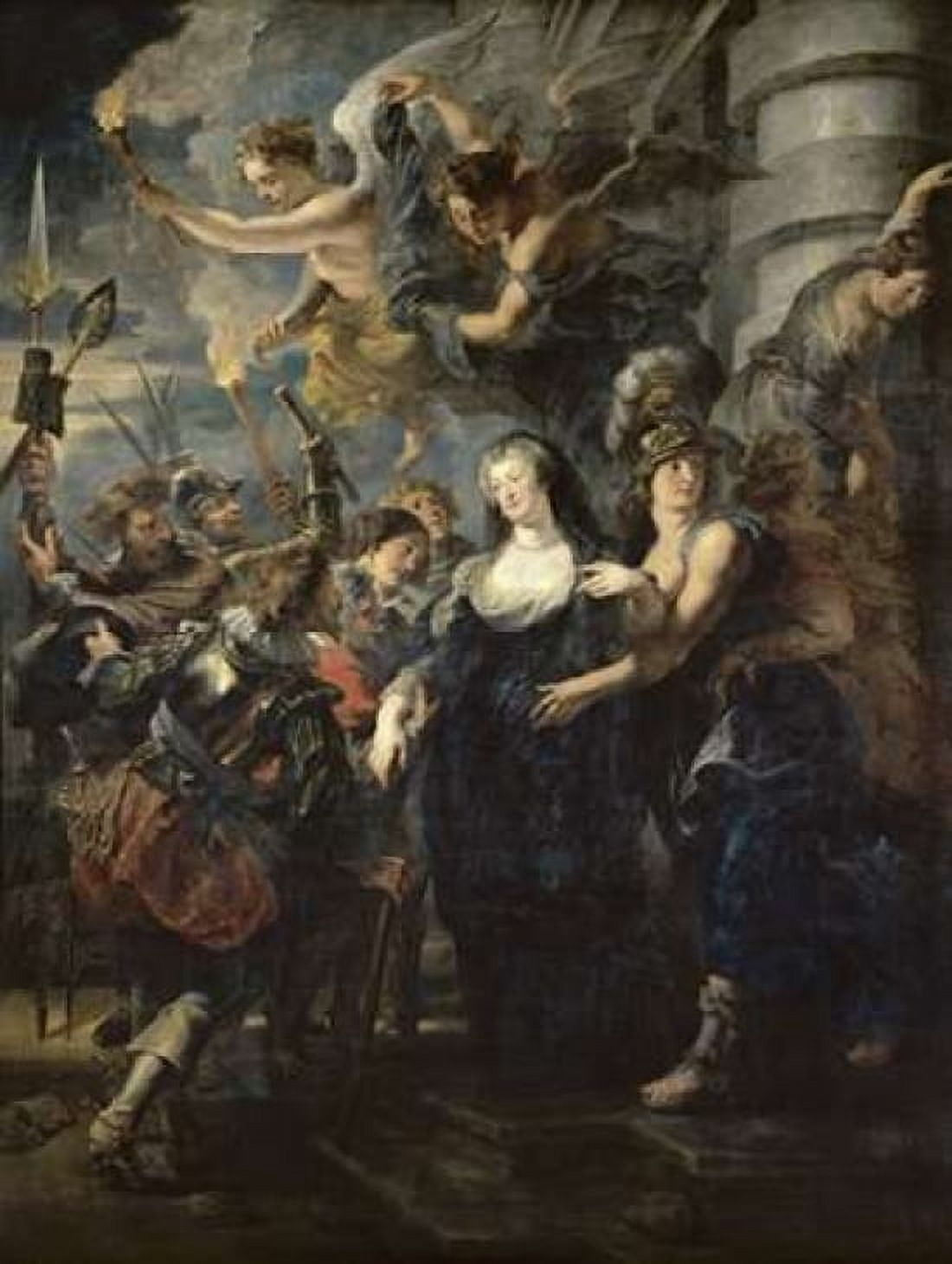 The Flight From Blois - Life of Marie de Medici Queen of France Canvas Art - Peter Paul Rubens (22 x 28)