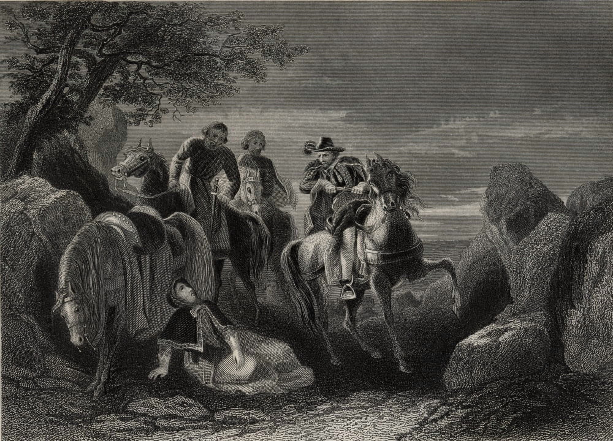 The Flight Of The Earl Of Tyrone 1607 Drawn By HWarren Engraved By JRogers Canvas Art - Ken Welsh Design Pics (36 x 24)