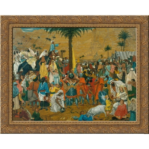 The Flight Out of Egypt 24x20 Gold Ornate Wood Framed Canvas Art by Richard Dadd