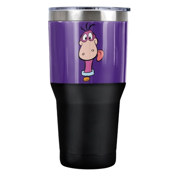 The Flintstones Dino Face Stainless Steel Tumbler 30 oz Coffee Travel Cup, Vacuum Insulated & Double Wall with Leakproof Sliding Lid
