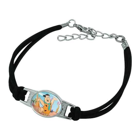 The Flintstones Fred Character Novelty Suede Leather Metal Bracelet