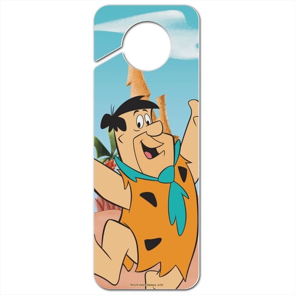 The Flintstones Fred Character Plastic Door Knob Hanger Sign
