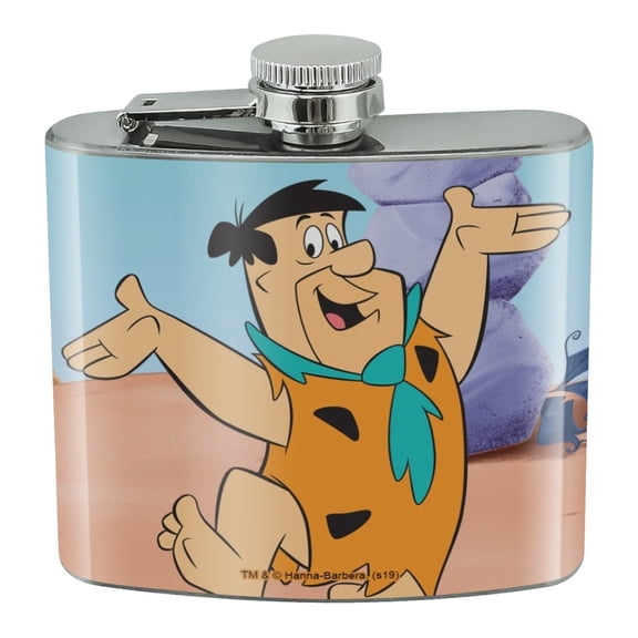 The Flintstones Fred Character Stainless Steel 5oz Hip Drink Kidney Flask