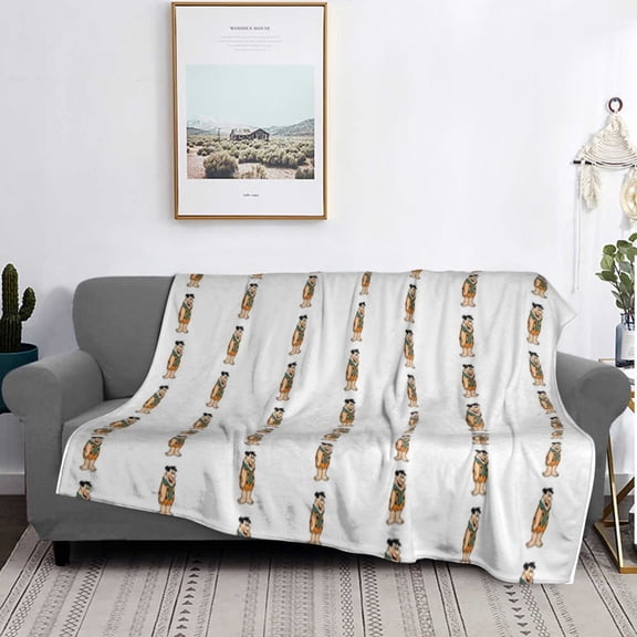 The Flintstones - Fred Merchandise Flannel Blanket Funny Ultra-Soft Micro Warm Throw Blanket Fleece Blanket Interesting Gift 80"X60"