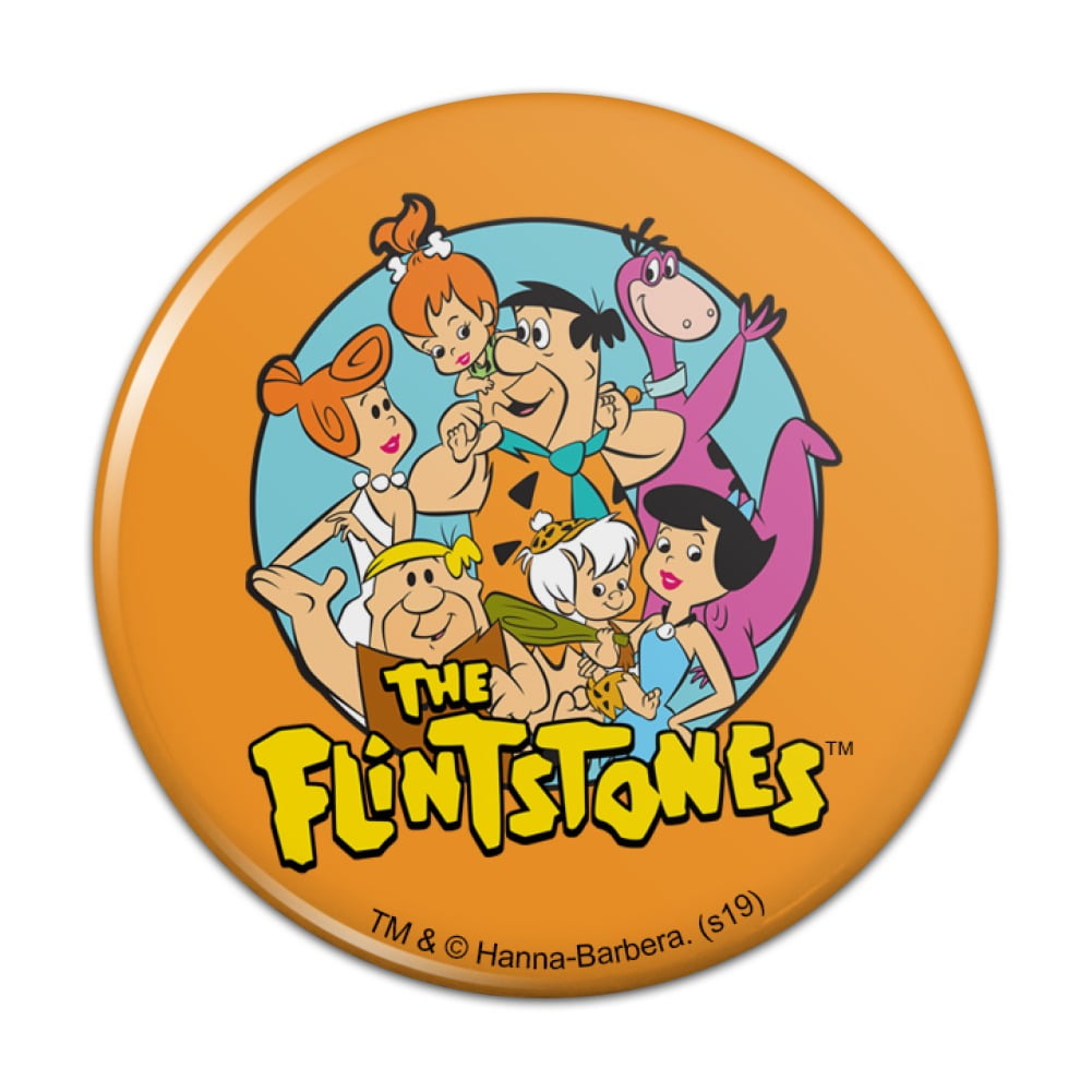 The Flintstones Group Refrigerator Magnet - Official Cartoon Character Button Magnet