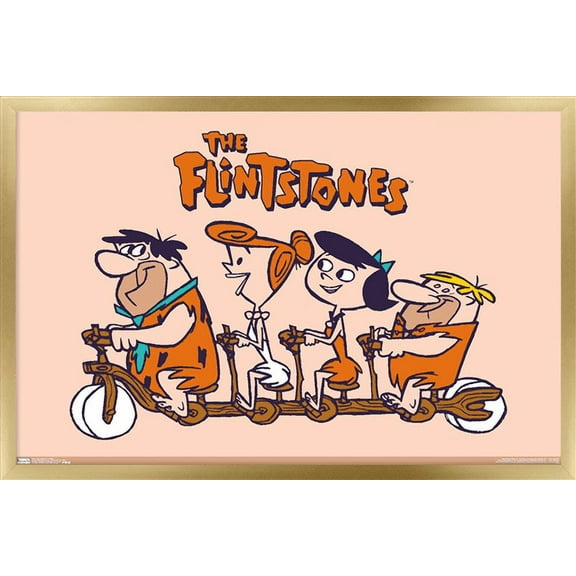 The Flintstones - Group Wall Poster, 14.725" x 22.375", Framed