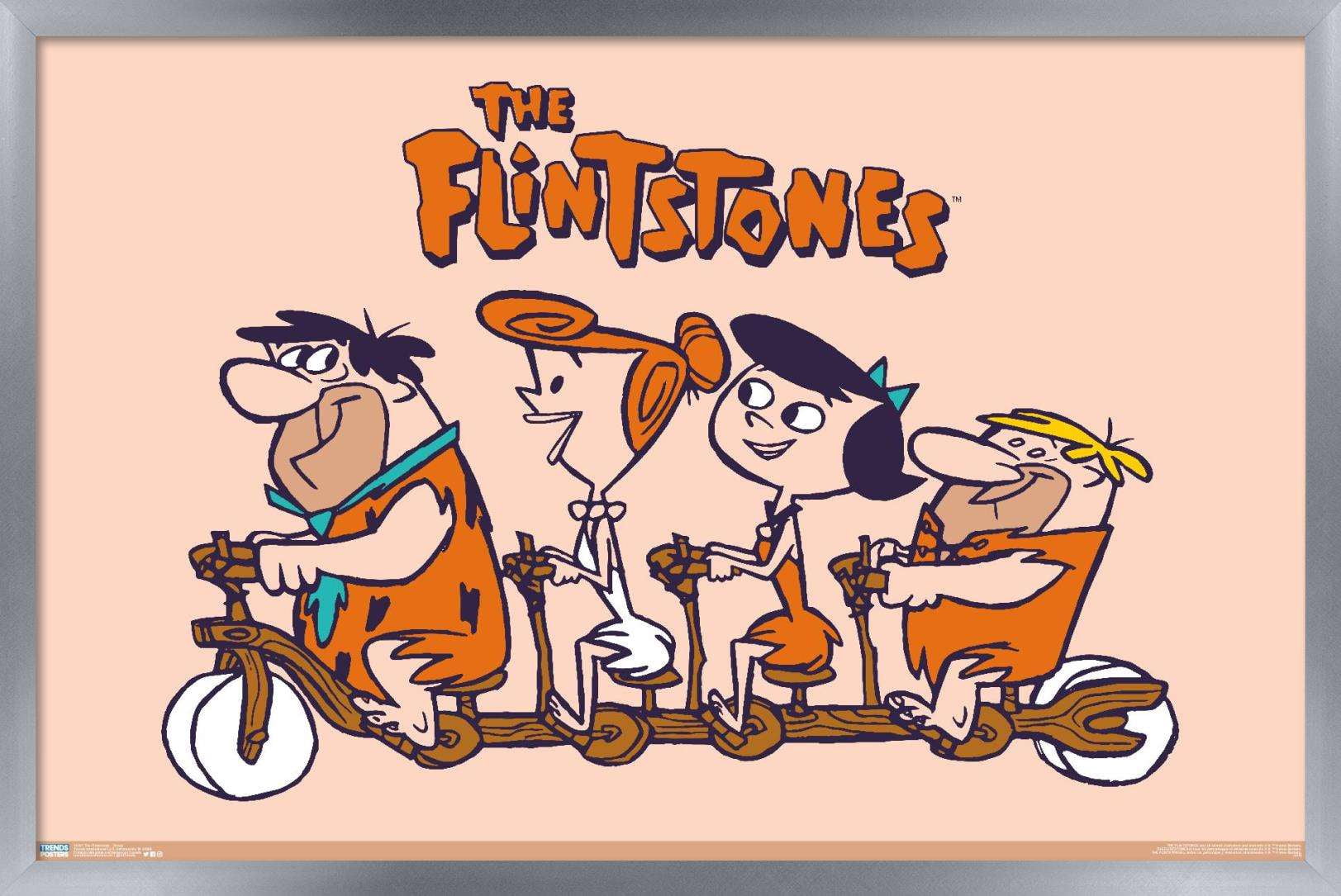 The Flintstones - Group Wall Poster, 22.375" x 34", Framed