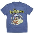 thumbnail image 1 of The Flintstones Men's Officially Licensed Vintage Retro Graphic Tee T-Shirt (Small, Heather Blue), 1 of 1