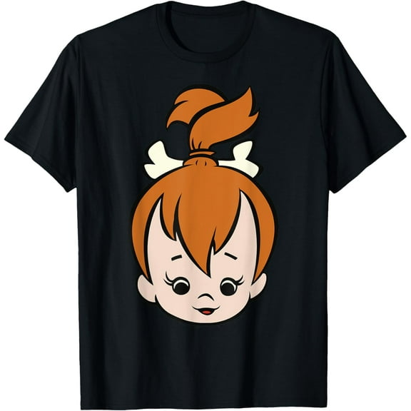 The Flintstones Pebbles Big Face T-Shirt Cotton Short Sleeve Crew Neck Soft T-shirt