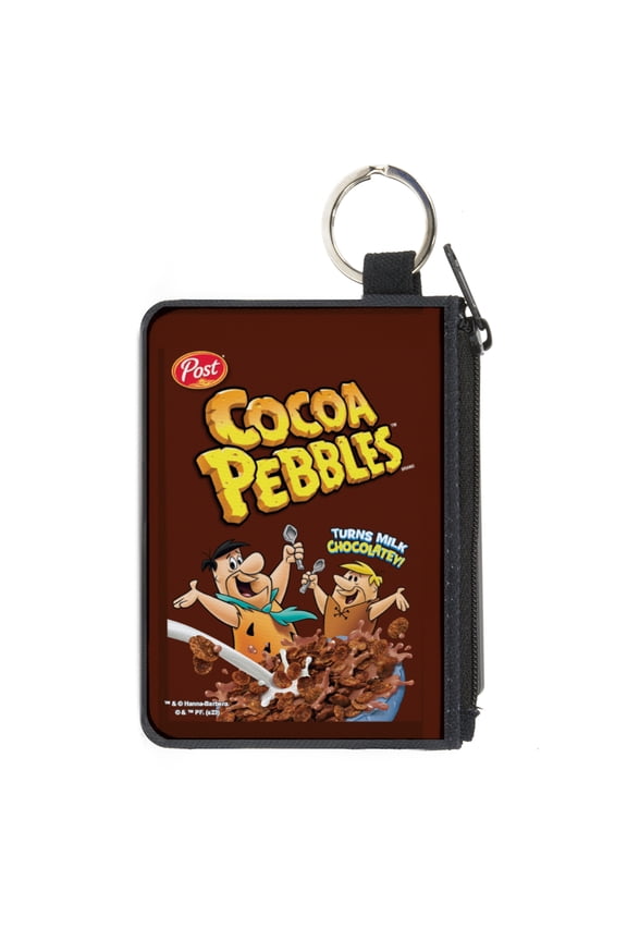 The Flintstones Wallet, Coin Purse, Cocoa Pebbles Fred and Barney Cereal Box Replica Brown, Canvas