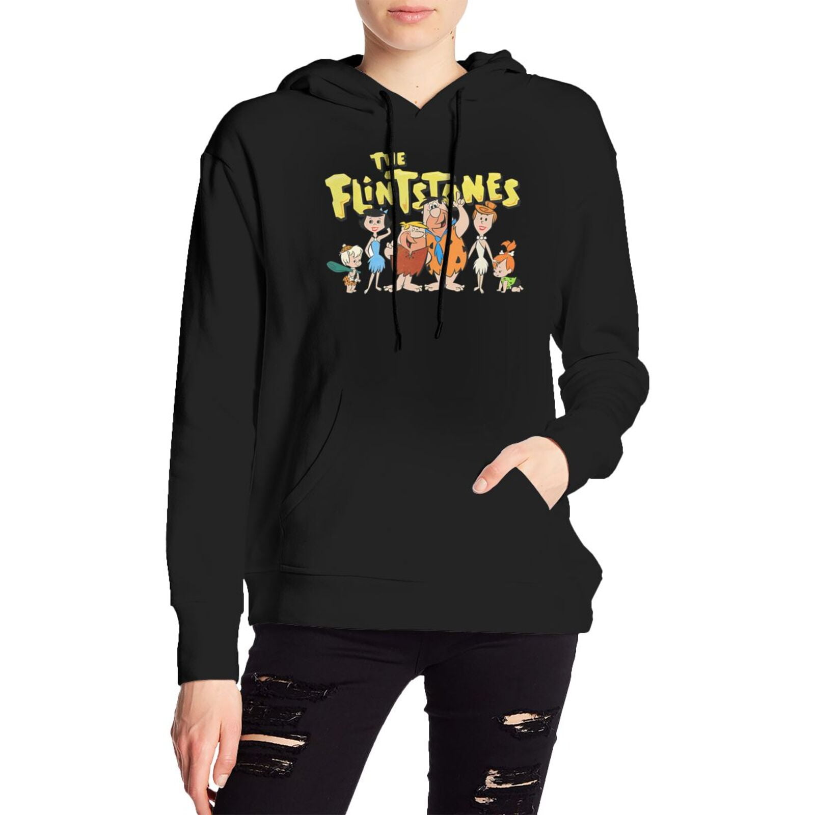 The Flintstones Women's Hoodie Oversized Sweatshirt Pullover