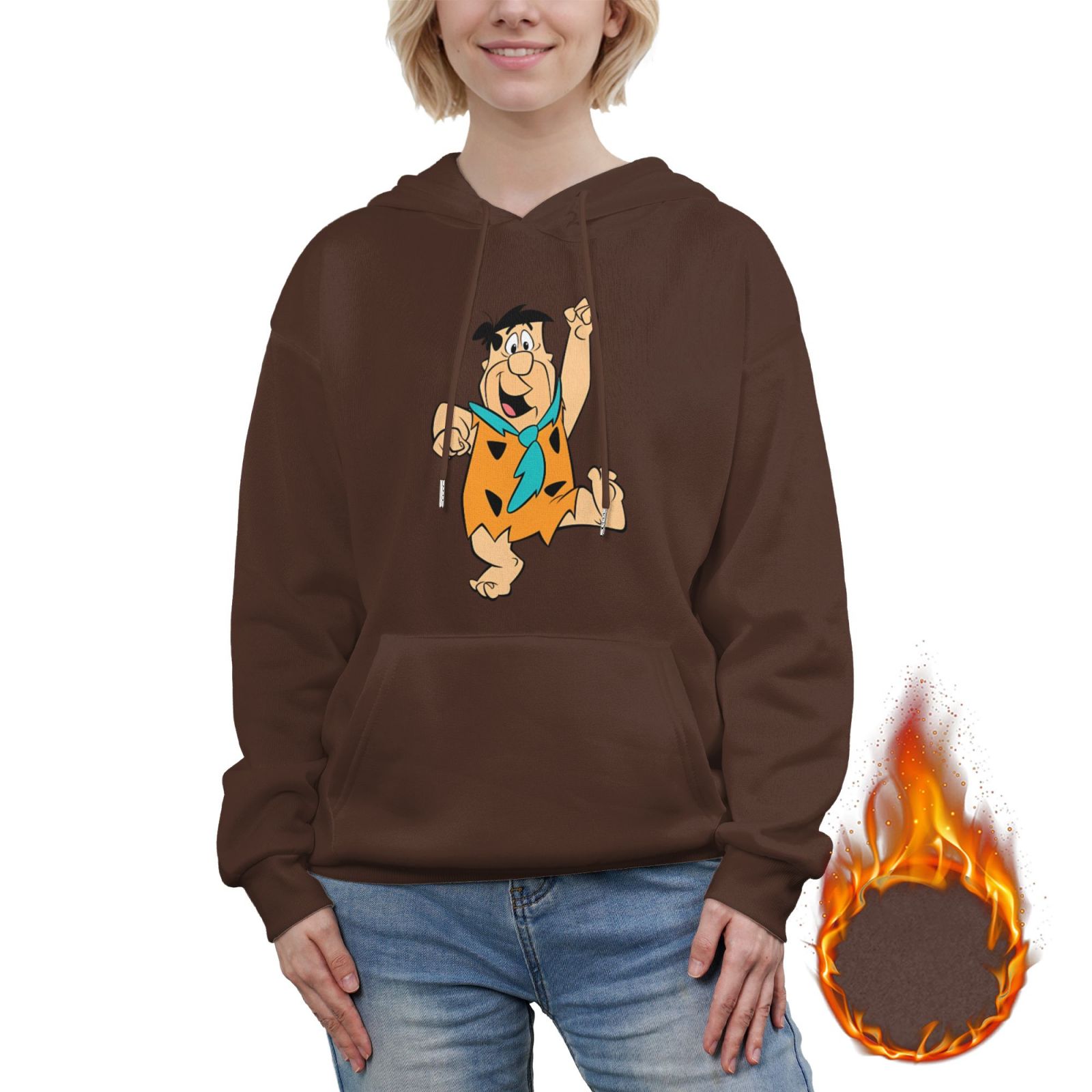 The Flintstones Womens Casual Winter Warm Pullover Hooded