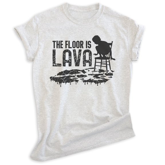 The Floor Is Lava Shirt, Unisex Women's Men's Shirt, Novelty Shirt, Silly Shirt, Heather Ash, X-Small