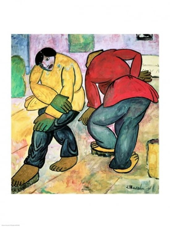 The Floor Polishers 1911 Canvas Art - Kazimir Malevich (24 x 36)
