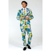 The Floral Fixation - Shinesty Blue Tropical Suit Blazer  US Jacket 44