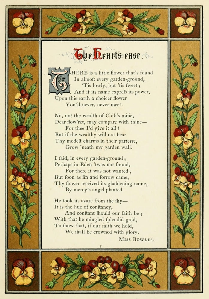 The Floral Gift 1863 Hearts Ease Canvas Art - Samuel Stanesby (24 x 36)