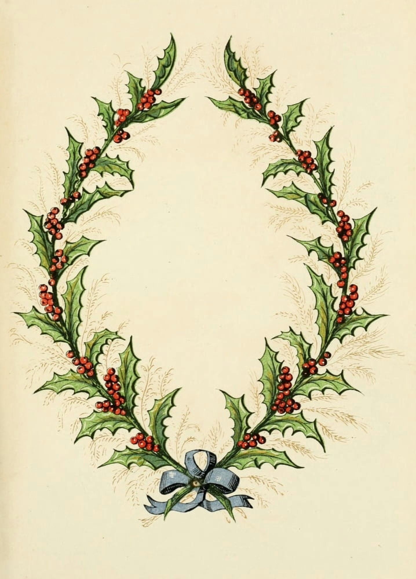 The Floral Gift 1863 Holly frontispiece Canvas Art - Samuel Stanesby (18 x 24)