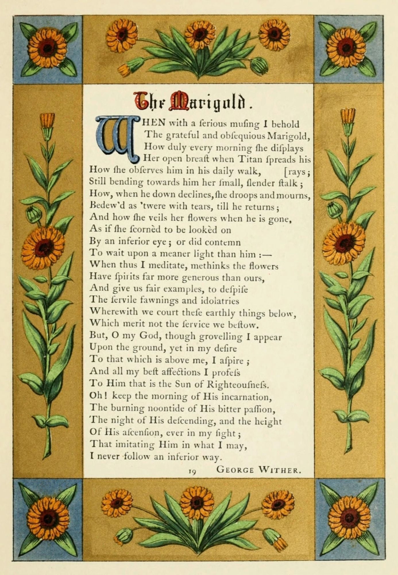 The Floral Gift 1863 Marigold Canvas Art - Samuel Stanesby (18 x 24)