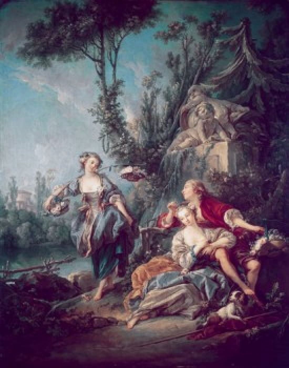 The Flower Gatherers Francois Boucher (1703-1770 French) Canvas Art - Francois Boucher (18 x 24)