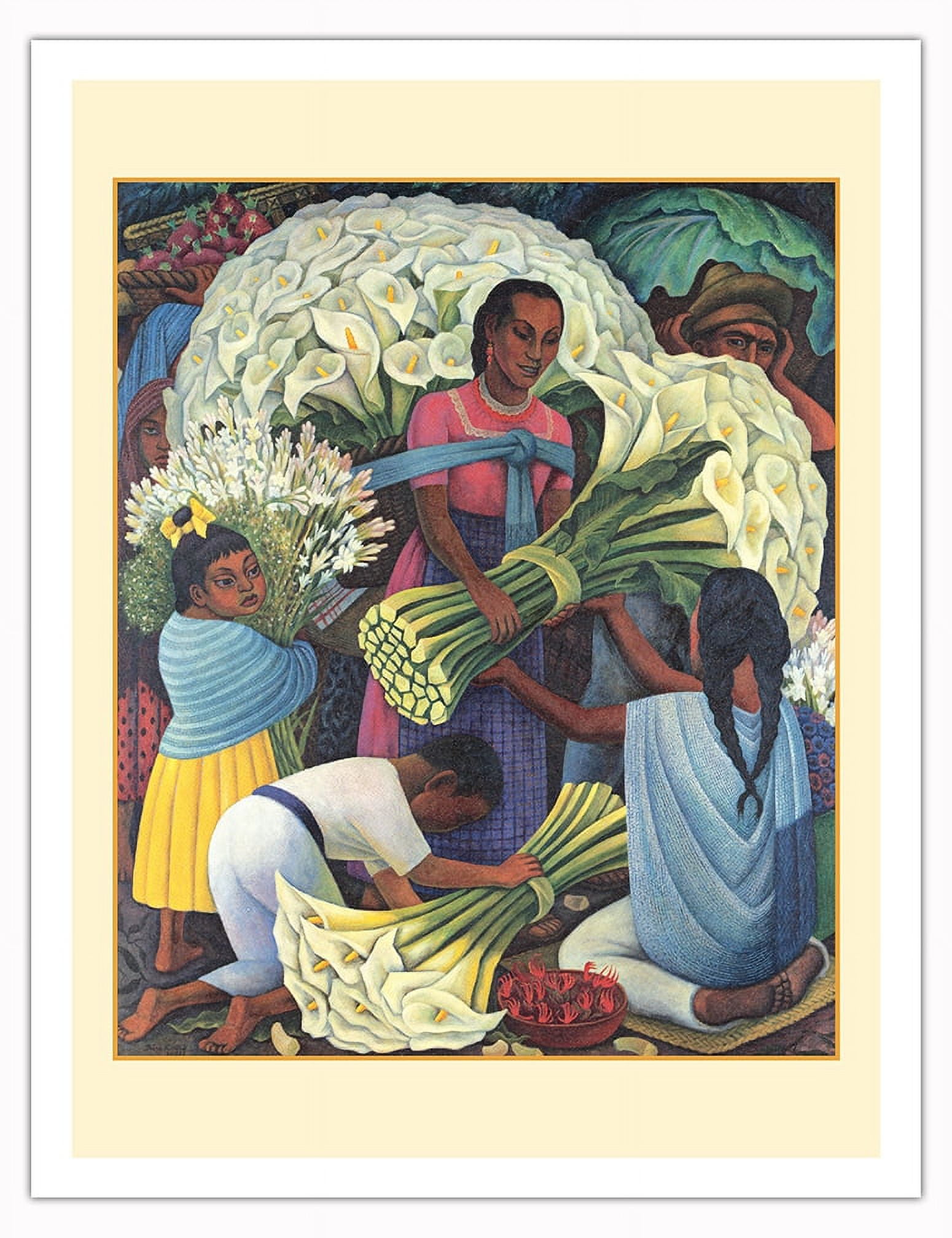 The Flower Vendor (Vendedora de Flores) From an Original Color Painting by Diego Rivera c.1949