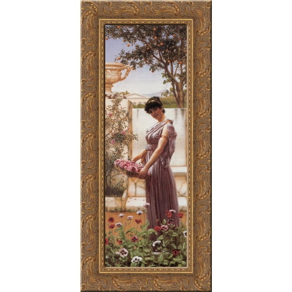 The Flowers of Venus 14x24 Gold Ornate Wood Framed Canvas Art by Godward, John William