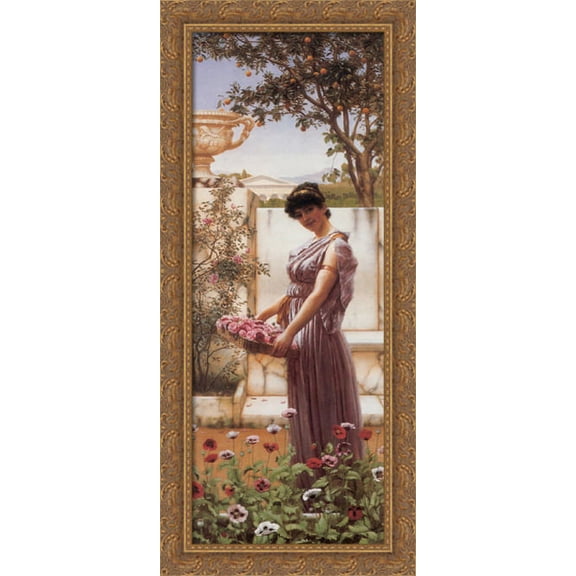 The Flowers of Venus 16x40 Large Gold Ornate Wood Framed Canvas Art by John William Godward
