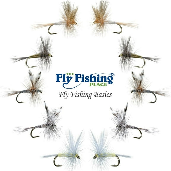 The Fly Fishing Place Basics Collection - Classic Dry Fly Assortment - 10 Dry Fishing Flies - 5 Patterns - Hook Sizes 12, 14, 16
