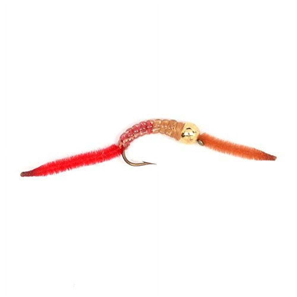 The Fly Fishing Place San Juan Worm Trout Flies - Power Bead Nymph Set Of 6 Size #10